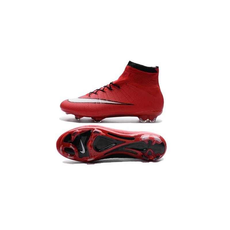 white and red nike football boots