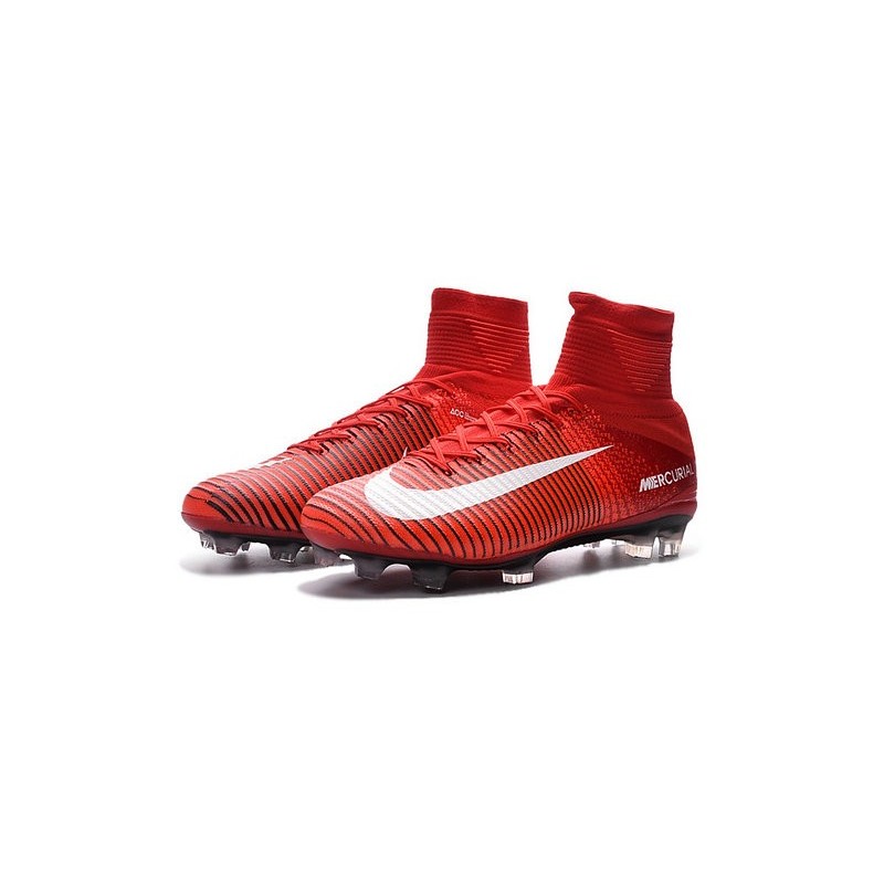 white and red nike football boots