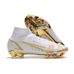 Nike Mercurial Superfly VIII Elite DF FG White Golden Pink