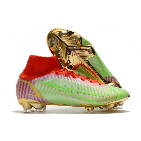 Nike Mercurial Superfly VIII Elite DF FG Green Red Gold