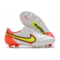 Nike Tiempo Legend IX Elite FG Leather Motivation - White Volt Bright Crimson