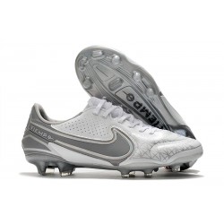 Nike Tiempo Legend IX Elite FG Leather White Grey