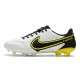 Nike Tiempo Legend IX Elite FG Leather White Dark Smoke Grey Black Yellow Strike