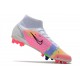 Nike Mercurial Superfly 8 Elite AG Cleat Dragonfly - White Metallic Silver Dark Raisin