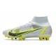 Nike Mercurial Superfly 8 Elite AG White Black Metallic Silver Volt