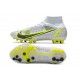 Nike Mercurial Superfly 8 Elite AG White Black Metallic Silver Volt