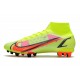 Nike Mercurial Superfly 8 Elite AG Cleat Volt Bright Crimson Black