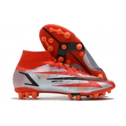 Nike Mercurial Superfly 8 Elite AG Cleat Nike Mercurial Superfly 8 Elite AG Chile Red Black White Total Orange