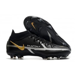 Nike Phantom GT2 Elite DF FG Black Metallic Dark Grey Metallic Gold