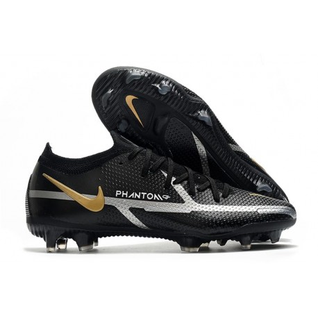 Nike Phantom GT2 Elite FG Black Metallic Dark Grey Metallic Gold