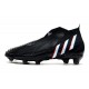 adidas Predator Edge + FG Laceless Core Black White Vivid Red