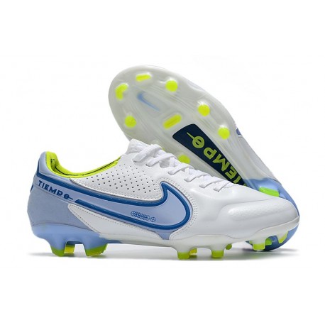 Nike Tiempo Legend IX Elite FG Leather White Blue Volt