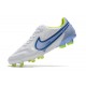 Nike Tiempo Legend IX Elite FG Leather White Blue Volt