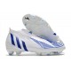 adidas Predator Edge + FG Laceless White Hi Res Blue