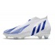 adidas Predator Edge + FG Laceless White Hi Res Blue