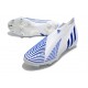 adidas Predator Edge + FG Laceless White Hi Res Blue