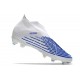 adidas Predator Edge + FG Laceless White Hi Res Blue