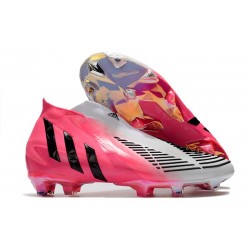 adidas Predator Edge + FG Laceless Solar Pink Black White