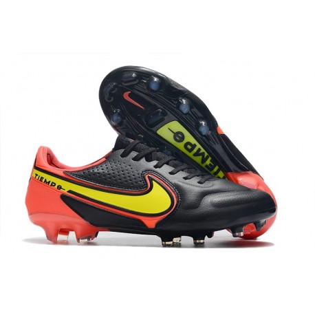 Nike Tiempo Legend IX Elite FG Leather Black Yellow Red