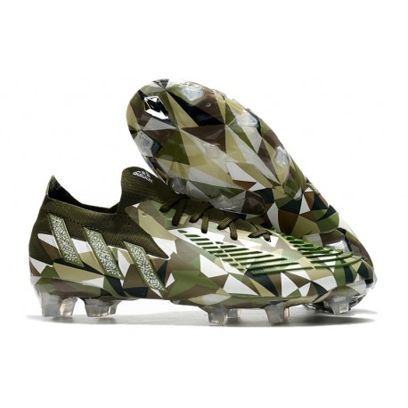 adidas Predator Edge.1 FG Low Cut Swarovski - Focus Olive Silver Metallic Magic Lime