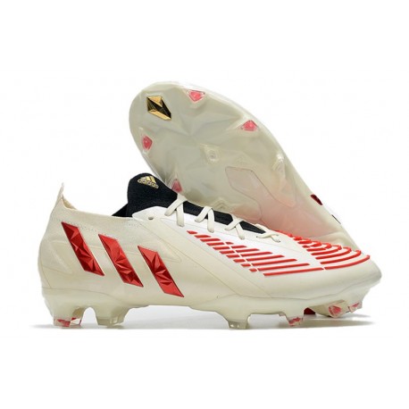 adidas Predator Edge.1 FG Low Cut Showdown - Off White Vivid Red Gold 