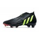 adidas Predator Edge + FG Laceless Black Green