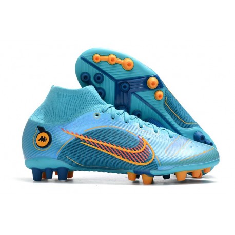 Nike Mercurial Superfly 8 Elite AG Cleat Blueprint - Chlorine Blue Laser Orange Marina