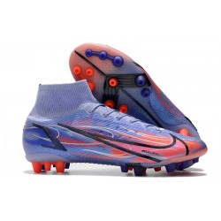 Nike Mercurial Superfly 8 Elite AG Cleat Mbappe Light Thistle Metallic Silver
