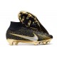 Nike Air Zoom Mercurial Superfly 9 Elite FG Black Gold Silver