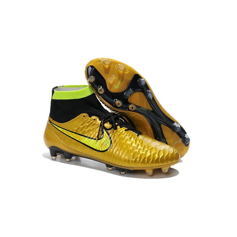 Men Nike Magista Obra FG Gold Volt Black