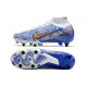 Nike Air Mercurial Superfly IX Elite SG White Blue