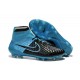 Best Nike Magista Obra FG Shoes For Men Leather Black Blue