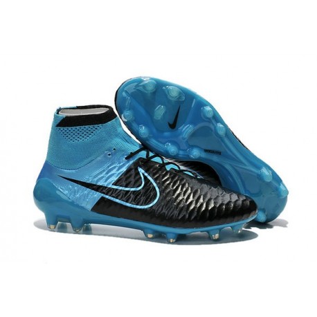 Best Nike Magista Obra FG Shoes For Men Leather Black Blue