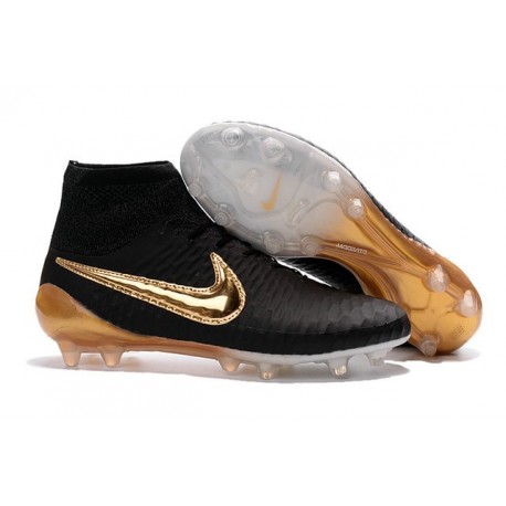 2016 New Soccer Shoes - Nike Magista Obra FG Black White Gold