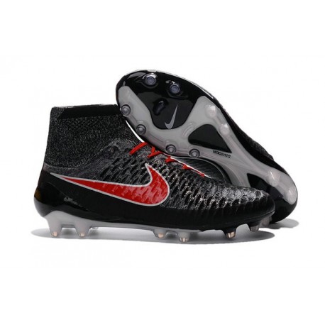 2016 New Soccer Shoes - Nike Magista Obra FG Black Hyper Crimson