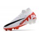 Nike Zoom Mercurial Superfly IX Elite FG White Bright Crimson Black