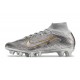 Nike Zoom Mercurial Superfly 9 Elite AG Metallic Silver Gold