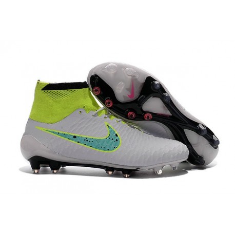 2016 New Soccer Shoes - Nike Magista Obra FG White Volt Green Black