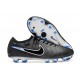 Nike Tiempo Legend 10 Elite FG Cleats Black Chrome Hyper Royal