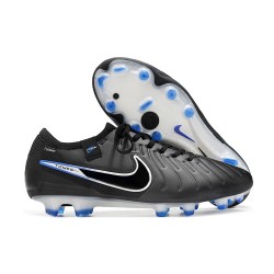 Nike Tiempo Legend 10 Elite FG Cleats Black Chrome Hyper Royal