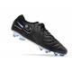 Nike Tiempo Legend 10 Elite FG Cleats Black Chrome Hyper Royal