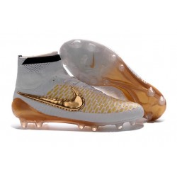 Best Nike Magista Obra FG Shoes For Men White Glod Black