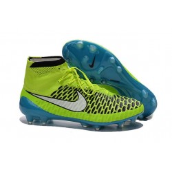 Football Boots For Men Nike Magista Obra FG Volt White Blue Lagoon Black
