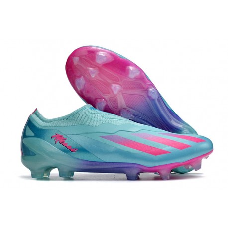 adidas X Crazyfast .1 Laceless Messi X Miami.1 FG Turquosie Pink