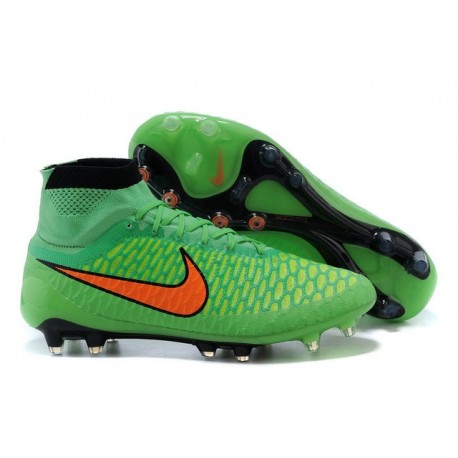 Football Boots For Men Nike Magista Obra FG Poison Green Total Orange Black