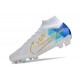 Nike Air Zoom Mercurial Superfly 9 Elite FG White Blue Gold