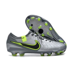 Nike Tiempo Legend 10 Elite FG Cleats Grey Black Green