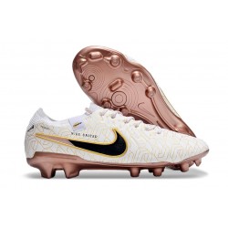 Nike Tiempo Legend 10 Elite FG Cleats White Gold Black