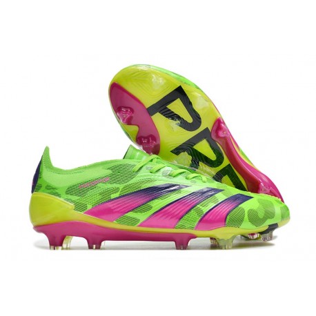 adidas Predator Low Elite FG Generation Pred - Solar Green Shock Pink Lucid Lemon