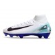 Nike Zoom Mercurial Superfly 10 Elite FG Boots White Black Blue